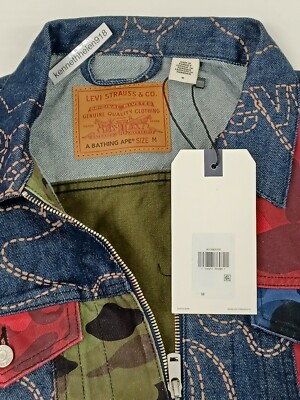 bape ベイプ　リーバイス levis camo トラッカー ジャケット Buy BAPE x Levi's Camo Trucker Jacket 'Navy/Indigo' - 1H23