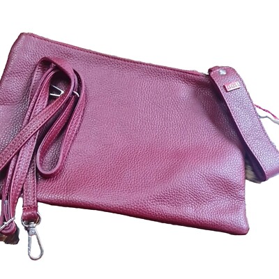Genuine Leather Red Clutch/Crossbody by TSD12 NWTs