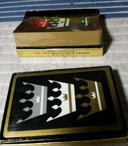 1940-1965 Vtg Heines Pub. Bridge Lustertone playing Cards Tax Stamp 1 New Sealed - Picture 3 of 12