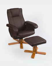 Evre Eeclining Armchair with Foot Stool (90344) Dark Grey - New upopened