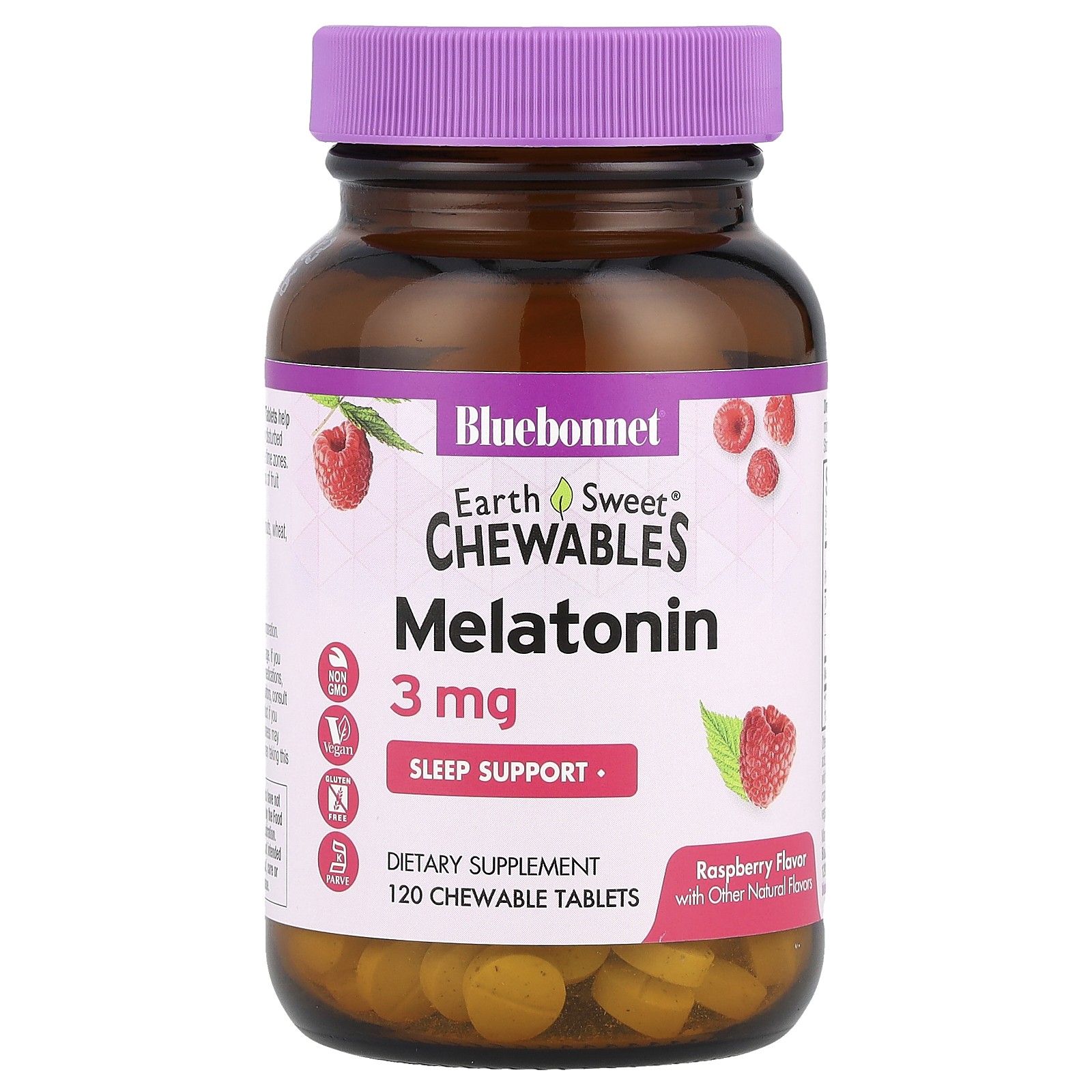EarthSweet  Chewables, Melatonin, Raspberry, 3 mg, 120 Chewable Tablets