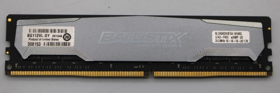 Ballistix Sport by Micron 16GB (2GBx2) DDR4 BLS8G4D240FSA.16FARG RAM *USED* - Image 2 of 2