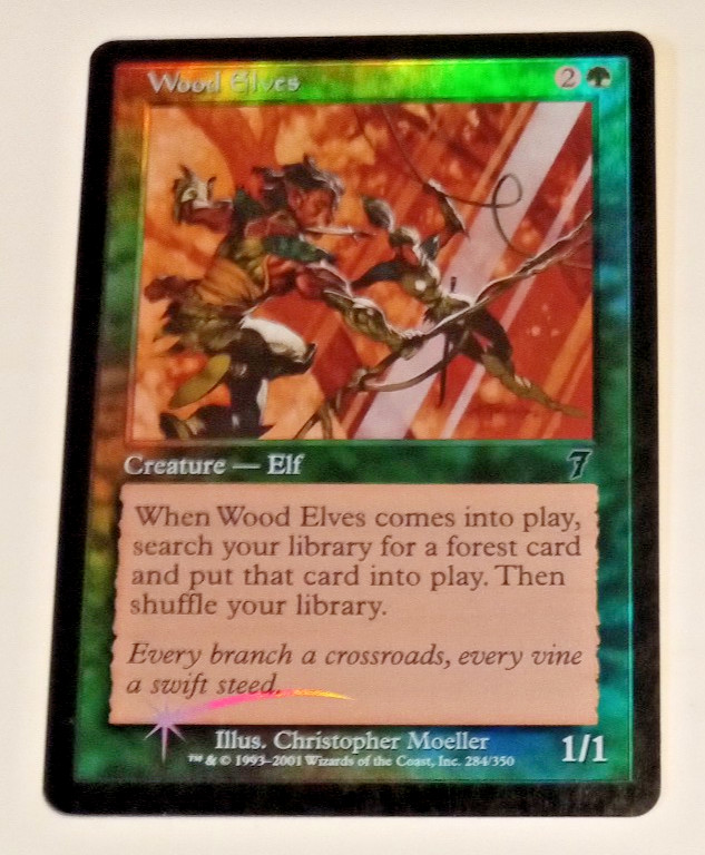 MTG Wood Elves 7th Edition Foil 2001 LP