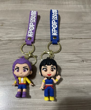 KPOP Demon Hunters 2pc Character Plastic Keychain Set Detachable Keyring Strap