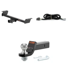 CURT Trailer Tow Hitch Package With 2in Receiver, Wiring, 45036 Ball Mount 13515