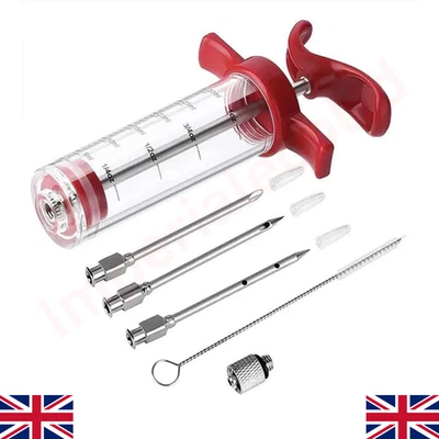 BRANDED Food Marinade Meat Injector Flavor Syringe Beef Poultry Turkey Chicken BBQ