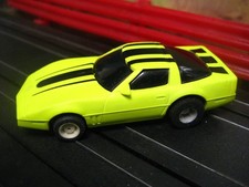 NEW Tyco Ho Slotcar 440 Magnum  Neon Yellow Corvette with Night glow wheels