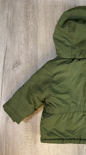 Carters Winter Jacket Green Faux Fur Parka Coat Kids Infants Size 18 Month - Picture 5 of 16
