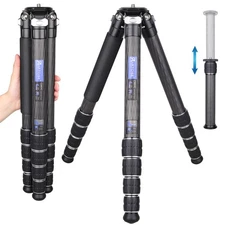 76'' Carbon Fiber Tripod 36mm Compact Heavy Duty Tripod Upgraded Tube Tripod