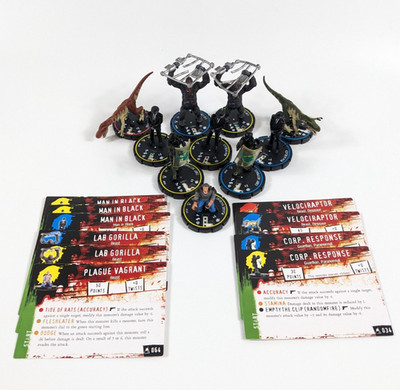 HORRORCLIX The Lab LOT OF 10 ASSORTED MINIATURES W/ Cards Used Good Condition