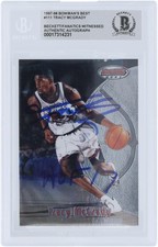 Tracy McGrady Raptors Signed 1997-98 Bowman's Best #111 BAS Rookie Card w/Insc