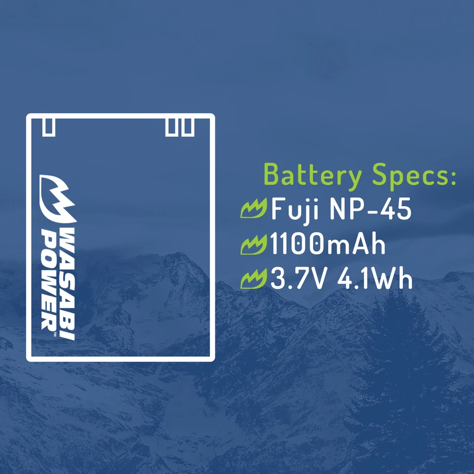 Batería Wasabi Power (paquete de 2) y cargador para Fujifilm NP-45, NP-45A, NP-45B, Foto 4 de 4