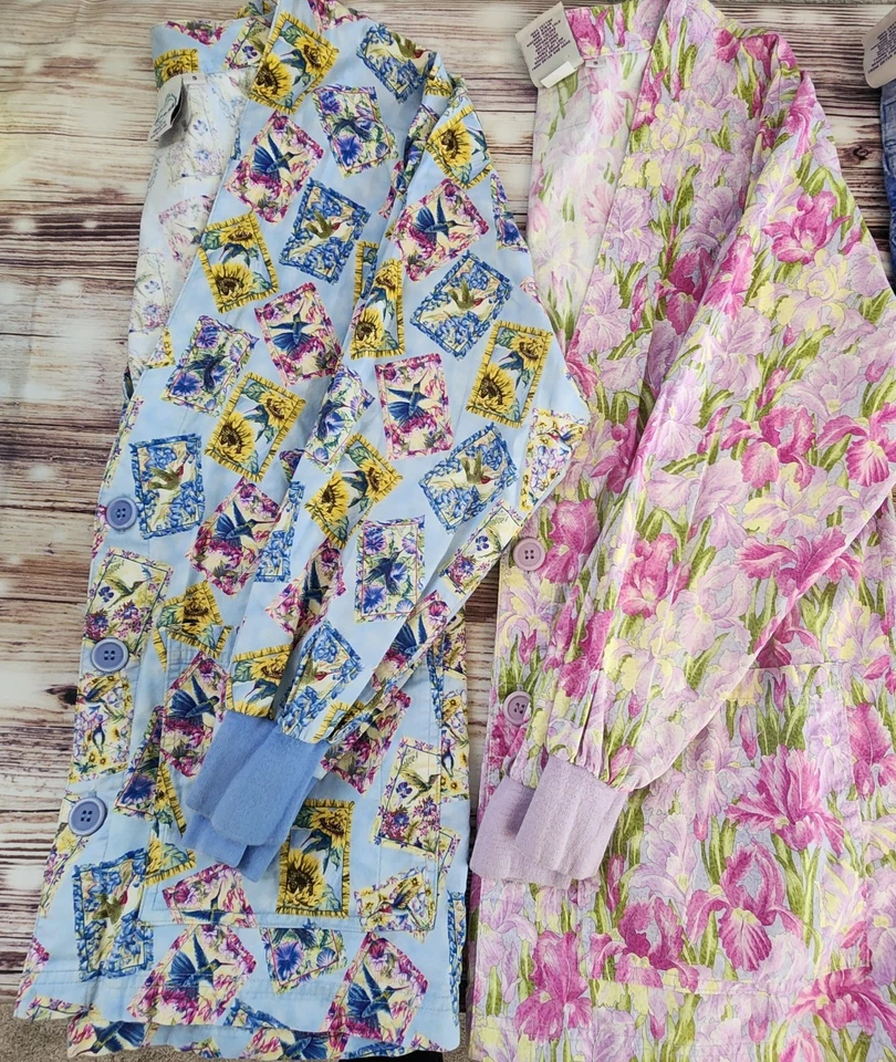 Cardigãs femininos Scrubs Tops tamanho pequeno LOTE DE 6 enfermeiras higienistas dentais veterinárias - Imagem 3 de 4