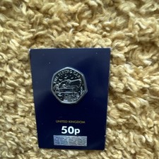 United Kingdom 2025 Harry Potter 50p Coin on Card Packaging - Flying Car Design - Available on eBay