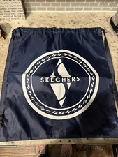 Skechers Backpack Nylon Drawstring Gym Shoe Bag Carry Tote Navy Blue UNUSED