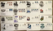 TRANSPORTATION COILS BIG COLLECTION 60 DIFF FDCs 1981/1994 & COLOR CACHETS