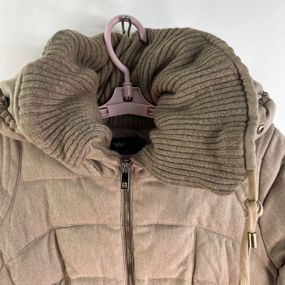 Шерстяная женская парка So Wool от Kimseoryong размер S коричневая пуховая - Изображение 3 из 4