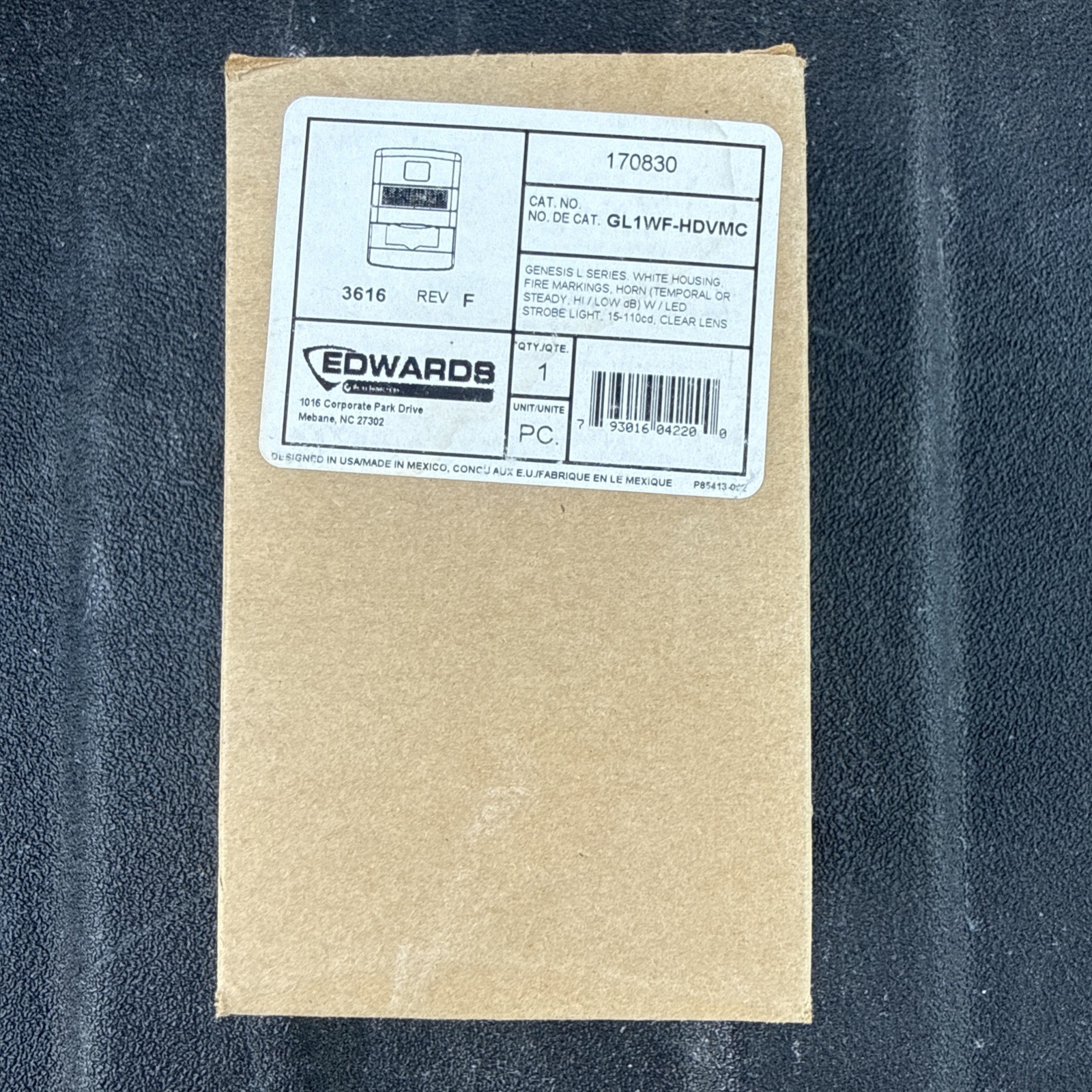 EST Edwards GL1WF-HDVMC Genesis Fire Alarm Horn/Strobe
