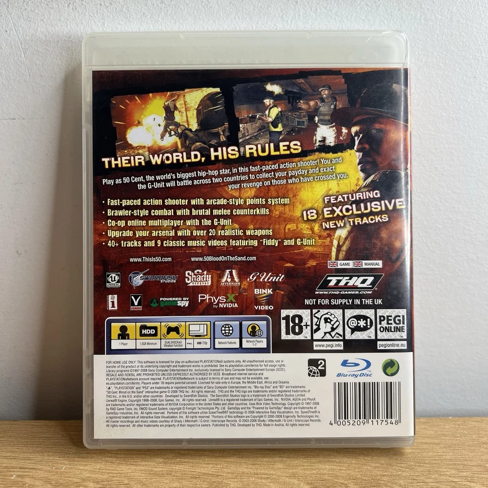 50 Cent: Blood on the Sand (Sony PlayStation 3, 2009) PS3 Video Game - Image 2 of 4