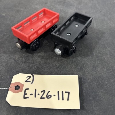 2012 Wooden Train Learning Curve Thomas And Friends Red And Black Cargo Cars