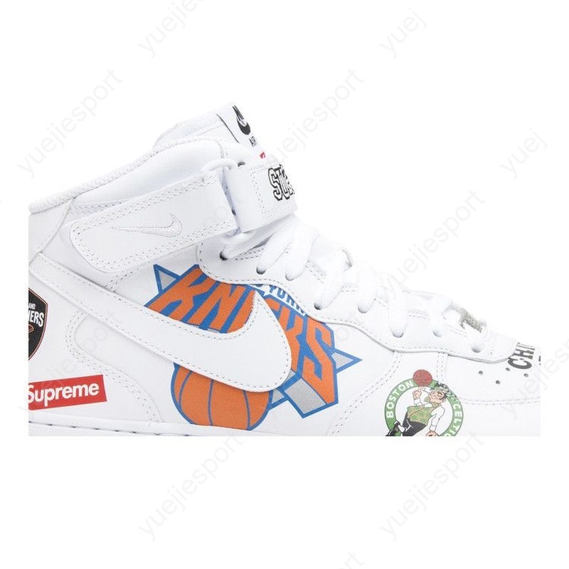 Size 10 - Supreme x NBA x Nike Air Force 1 Mid White for sale