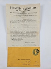 ANTQUE 1878 FLYER - PRINTED STATIONARY FOR JUSTICES AND CONSTABLES AND ENVELOPE