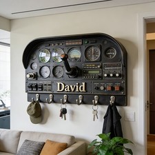 2D Airplane Cockpit Key Holder 3D Effect, Cus...