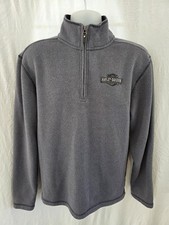 Harley Davidson Embroidered Quarter Zip Cadet Collar Pullover Sweatshirt Size M