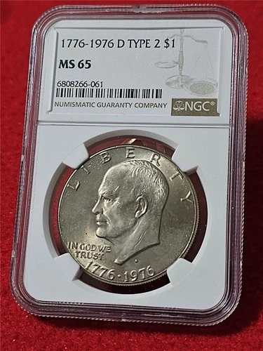 1776-1976-D TYPE 2 Eisenhower Dollar. NGC MS 65  UNCIRCULATED         #MF-T4920