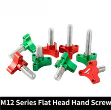 M12 Thread Flat Head Thumb Screw with 1/4" Extension Port Multiple Lengths