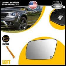 Left Driver Side Rearview Power Heated Mirror Glass For 2009-2020 Dodge Journey