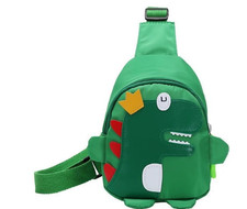 Hiflyer Kids Sling Bag Crossbody, Small Nylon Travel Bag,Cartoon Dinosaur Blue 