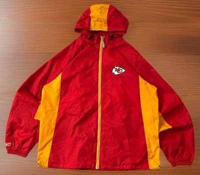 2000 s Reebok Kansas City Chiefs NFL Windbreaker Jacket XL Red & Yellow