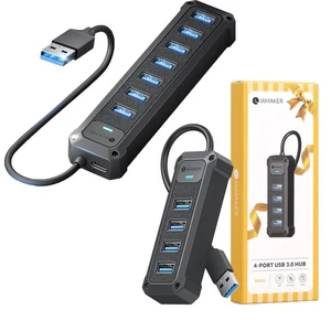 4 7 en 1 USB 3.0 Hub de données USB Multiport de la station d'amarrage de Splitter pour PC MacBook