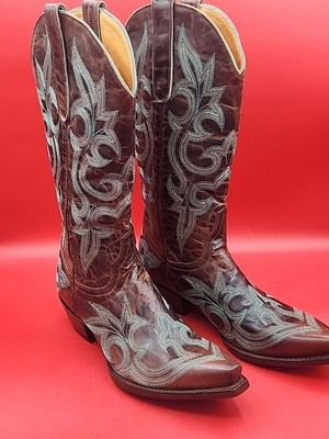OLD GRINGO DIEGO Snip TOE Cowgirl Cowboy Western Boots Size 8.5 Turquoise Stitch