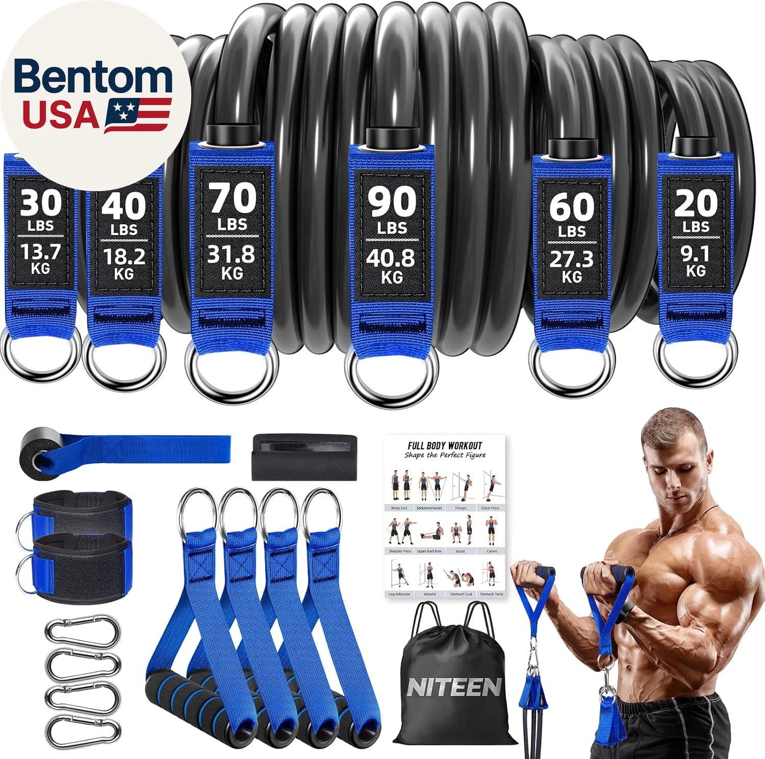 Heavy Resistance Bands for Working Out, Resistance Bands with Handles Weight Ex
Opens in a new windo