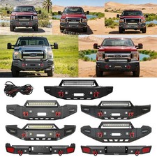Front Rear Bumper W Winch Platelights For Ford 1999-2022 F250 F350 Super Duty Front Rear Bumper W Winch Platelights For Ford 1999-2022 F250 F350 Super Duty