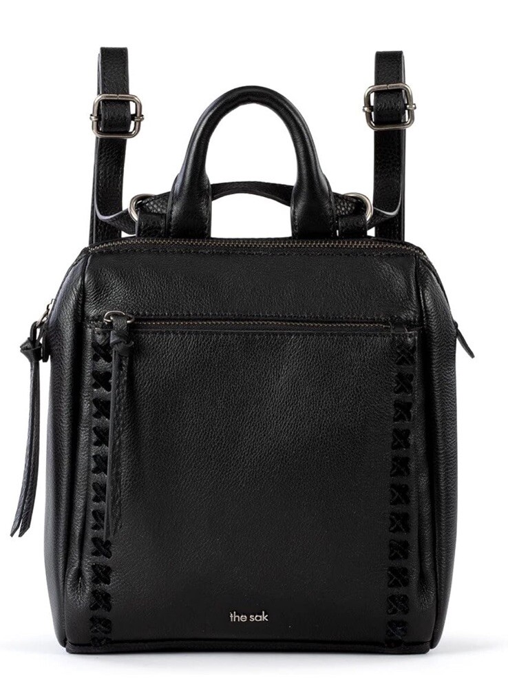 The Sak Loyola Mini Backpack in Leather With Adjustable Strap In
