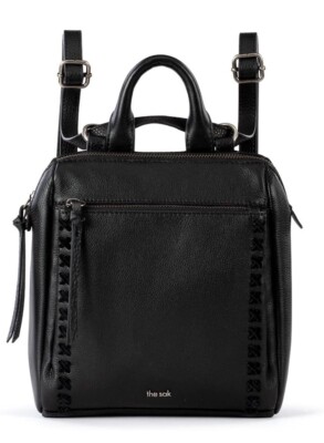 The Sak Loyola Mini Backpack in Leather With Adjustable Strap In