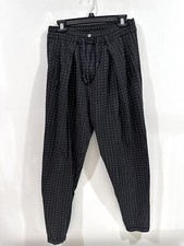 Vintage Forenza 90s Cotton Pants Womens Black Polka Dots Elastic Stretchy S 14