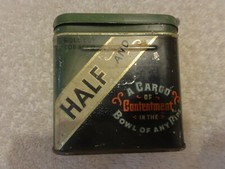 VINTAGE Half and Half small tobacco pocket EMPTY tin, Cargo Contentment Bowl