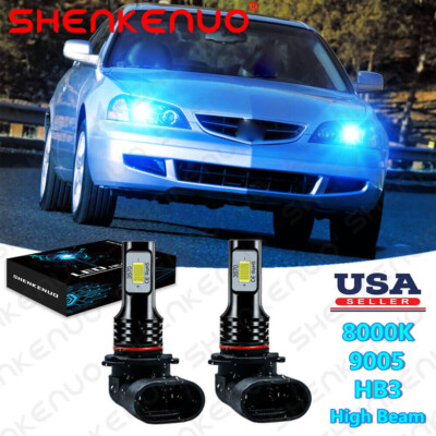 Ice Blue 9005 LED Headlight Bulbs for Acura CL RL TL CSX TSX MDX High Beam 8000K