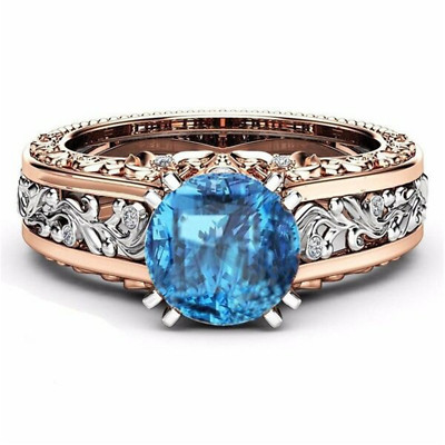 Women 18K Rose Gold Filled Crystal Flower Rings Men Rings JZ018 | eBay