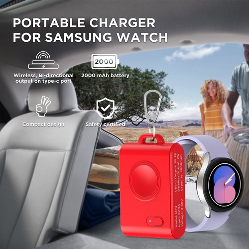 Nuovo caricatore magnetico wireless per Samsung Galaxy Watch 5/5 Pro/4/3/Active 2 rosso - Foto 7 di 10
