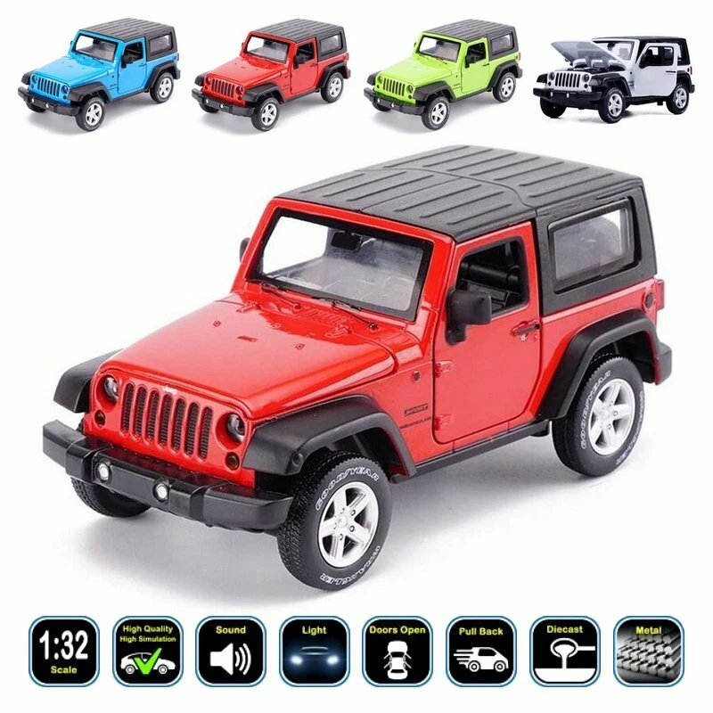 1:32 Jeep Wrangler JK (2 Door) Diecast Model Car Pull Back &amp; Toy Gifts  For Kids | eBay