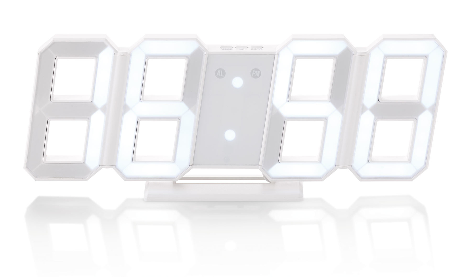 Grande horloge LED digitale 3D Lunartec au design épuré en ABS noir
