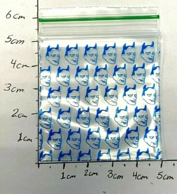 BAGGIES 100 x NEW 50X50mm Blue Devil Small Plastic Bags Baggy Grip Seal Zip 5X5cm Baggis