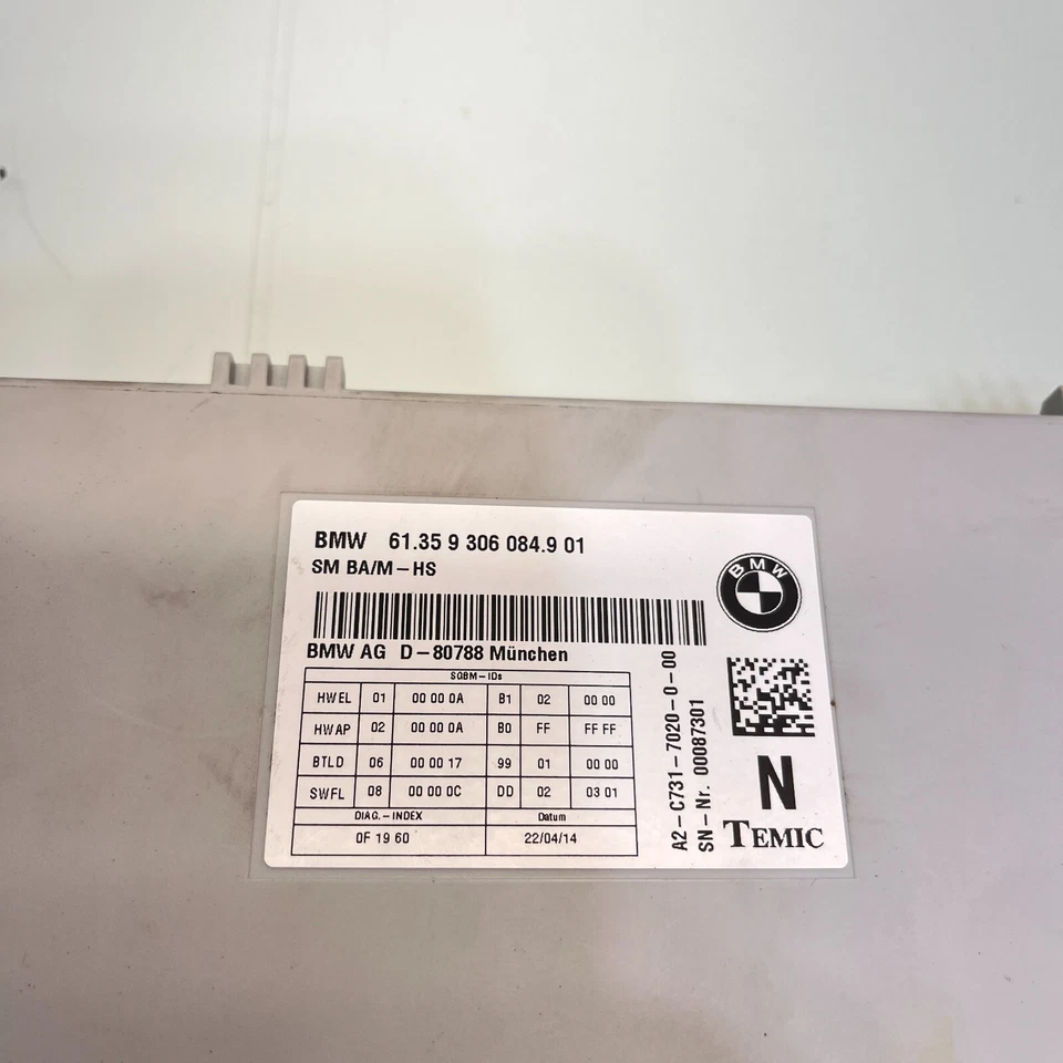 BMW 328i F30 2014 módulo de control del asiento eléctrico delantero - 9306084 Foto 3 de 4