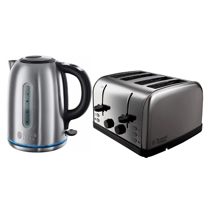 Russell Hobbs Electric Kettle Slice Toaster Set Stainless - Main Image