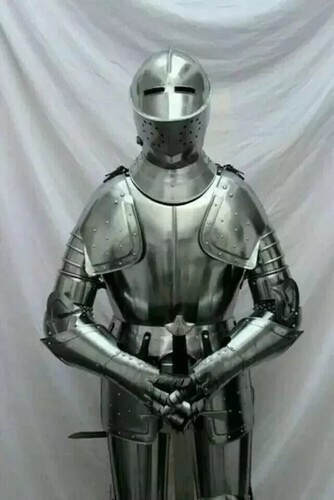 Medieval Gothic Suit of Armor Crusader Combat Knight Full Body Wearable Armour. - Picture 2 of 4
